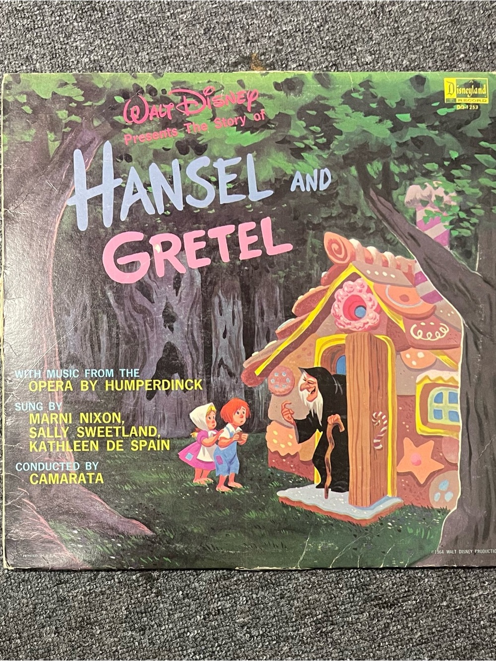 Disney Hansel and Gretel - Vinyl Record - Green Cover - 1964